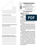 Lição 13: Princípios Batistas: 1 Igreja Batista de Iputinga