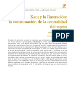 Kant y La Ilustración: La Consumación de La Centralidad Del Sujeto