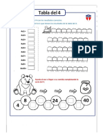 Ejercicio de Tabla Del 4 para TERCERO DE PRIMARIA