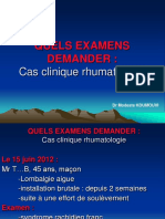 Quels Examens Demander:: Cas Clinique Rhumatologie