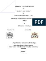 Inddustrial Training Sample Report