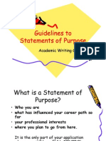 Guidelines To Statements of Purpose