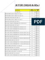 PIPE B.O.M FOR CW (UG & 6ea Riser) & Flare: WRQF PJT Piping DEPT Specificatioin Size Mat'l Category BOM (M)