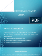 Cost and Cost Classification