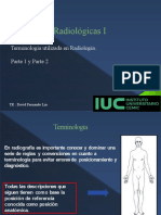 Técnicas Radiológicas I: Terminología Utilizada en Radiología. Parte 1 y Parte 2