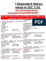 100 Most Repeated History PYQs Asked in SSC CGL Exams