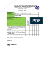 Evidence Plan: R.A. Marisga School of Agriculture Technology