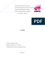 Derecho y Legislacion Fiscal - Evaluacion #4 David Pina C.I 28.430.155