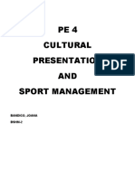 PE4 Cultural Presentation AND Sport Management: Bandico, Joana BSHM-2