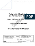 Votorantim Metais Ltda Cia Paraibuna de Metais: Grupo Retificador de 73ka / 144Vcc