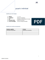 Trabajo Grupal o Individual: Identificación Del Trabajo