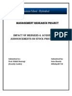 Impact of Mergers On Stock Prices