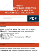 Week 8 Error Detection and Correction in Semiconductor Memories, Advanced Dram Organization