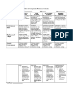 Zumba Rubric