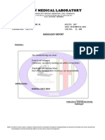 Medical Laboratory: Radiology Report