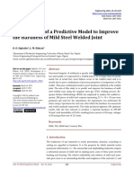 Development of A Predictive Model To Improve The Hardness of Mild Steel Welded Joint