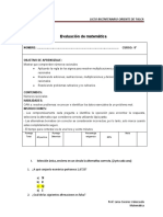 Evaluación de Matemática: NOMBRE: . . CURSO: 8°