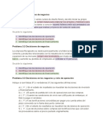 Problema 3.1 Decisiones de Negocios: Se Pide Lo Siguiente