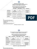 Timetable LECTURES