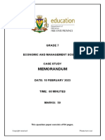 Grade 7 EMS Case Study - Term 1 - 2023 Memorandum