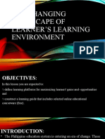 LESSON 10 - The Changing Landscape of Learner's Learning Environment