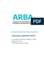 Instructivo Aplicativo AGICS: Transmisión Gratuita de Bienes (TGB) Aplicación Web Declaración Jurada y Pago