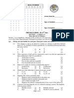 Physics Hssc-Ii (3 Set) : Version No. Roll Number