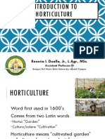 Introduction History of Horticulture