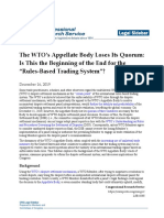 CSR - The WTO's Appellate Body Loses Its Quorum