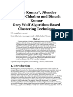 Grey Wolf Algorithm-Based Clustering Technique