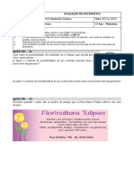 A8 - 6o ANO - AVALIAÇÃO DE MATEMATICA - 4oBIM