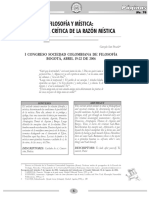 Filosofia y Mistica Hacia Una Critica de La Razon N Mistica