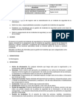 Instructivo de Gestion de Incidentes de Seguridad