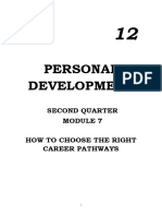 Personal Development: Second Quarter How To Choose The Right Career Pathways