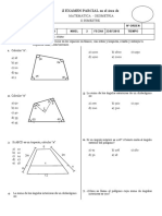 II EXAMEN PARCIAL - GEOMETRÍA - 3° y 4° - II BIMESTRE