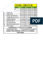 ABC Shift Time Chart.