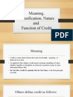 1 Meaning Classification Nature and Function of Credit