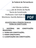 Todos Os Assuntos Da Primeira Prova de Teoria Da Constituição - Revisão - Kamilly Batista e Lucas Pereira PDF