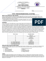 Taal High School: Learning Activity Sheet Mapeh 8