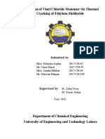 Production of Vinyl Chloride Monomer Via Thermal Cracking of Ethylene Dichloride