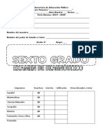 Examen - Diagnostico - Sexto - Grado - 2019 - 2020