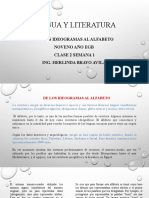 Lengua Y Literatura: de Los Ideogramas Al Alfabeto Noveno Año Egb Clase 2 Semana 1 Ing. Herlinda Bravo Avila