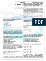 Lista 8 - Química I - PMT CG (GEOMETRIA MOLECULAR) SEM GABARITO PDF