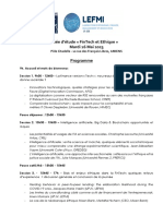 Programme Prévisionnel - Journée D'étude "FinTech Et Ethique" - LEFMI