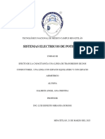 Efecto de La Capacitancia Una Linea de Transmision de Dos Conductores, Una Linea Con Espacio Equilatero y Con Espacio Asimetrico