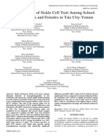 The Prevalence of Sickle Cell Trait Among School Students Males and Females in Taiz City-Yemen