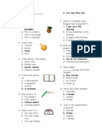 Examination Level 2 Key