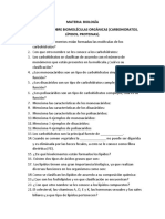 Cuestionario Carbohidratos, Lipidos y Proteinas