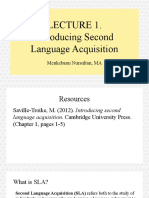 Lecture 1. Introducing Second Language Acquisition