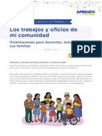 Los Trabajos y Oficios de Mi Comunidad: Orientaciones para Docentes, Estudiantes y Sus Familias